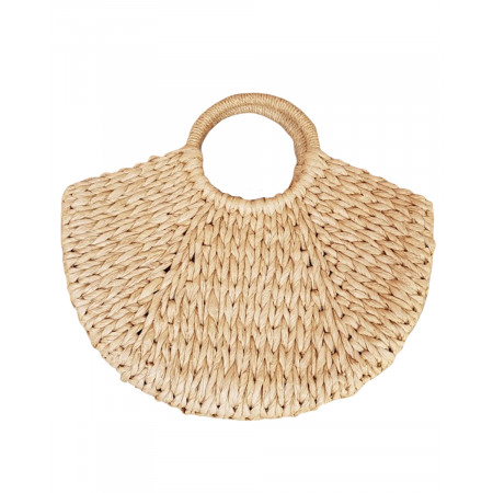 Panier en paille tressé camel