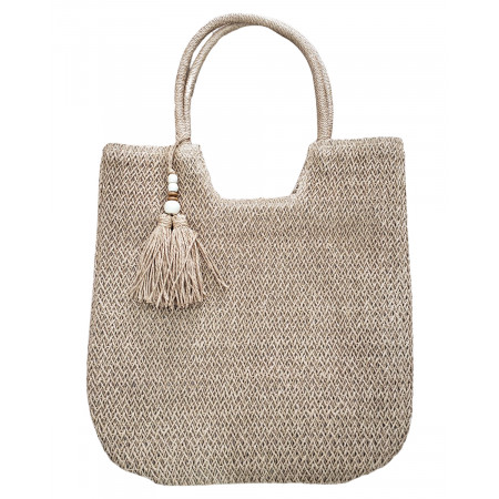 Sac cabas paille tressée camel Ginny