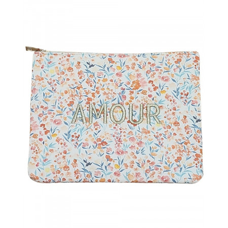 Grande pochette fleurs Amour