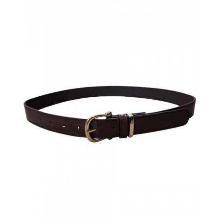 Ceinture marron effet craquelé boucle doré Abril