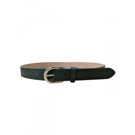 Ceinture femme kaki cuir boucle dorée Vega