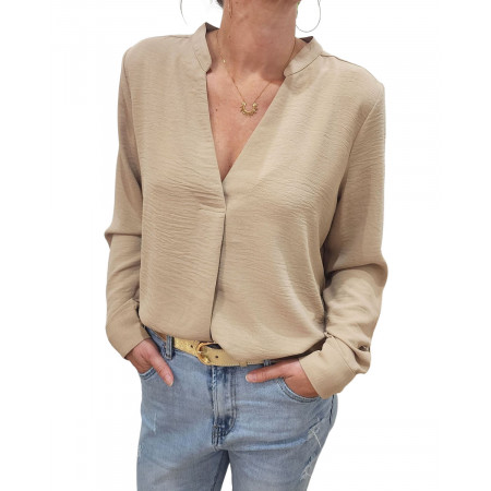 Blouse femme unie beige