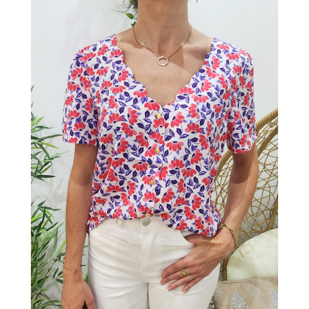 Blouse femme Tamara violet et rose