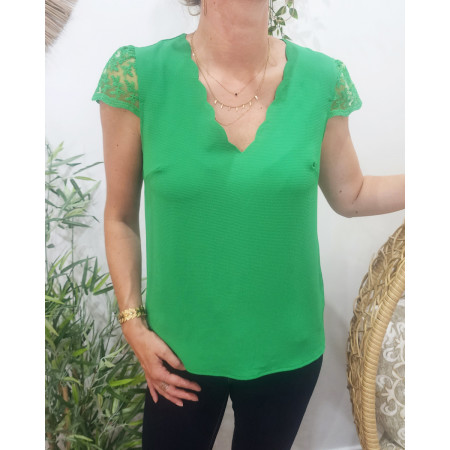 Blouse femme verte Agata