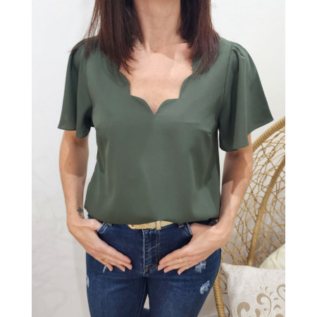 Blouse femme Emmanuelle kaki