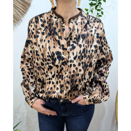 Chemisier femme fluide léopard Adèle
