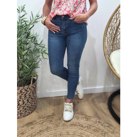 Jean femme skinny push up bleu moyen Bleuenn