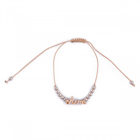 Bracelet Lolilota réglable camel Shine perles dorées