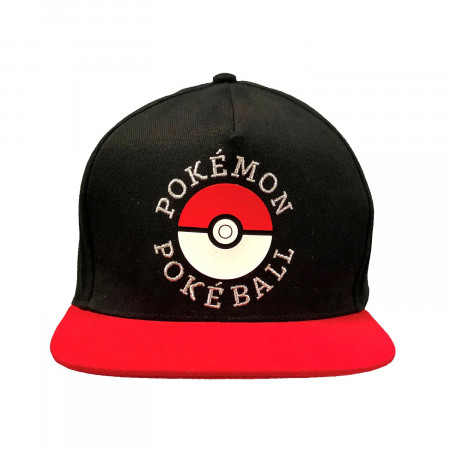 Casquette Pokemon Pokeball noire et rouge