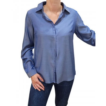 Chemisier satiné Rosa bleu jean