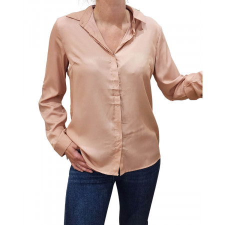 Chemisier femme satiné Rosa rose poudré