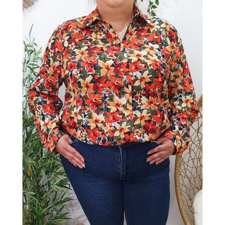 Chemisier femme fleuri multicolore Josiane