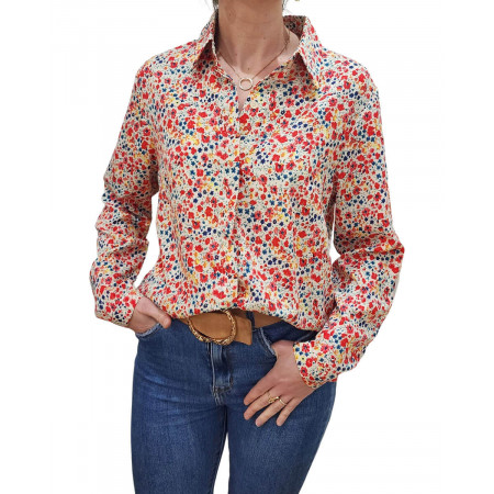 Chemisier femme fleuri multicolore Romane