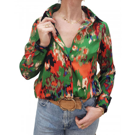 Chemisier femme vert Albane