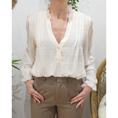 Chemisier femme beige Isaura