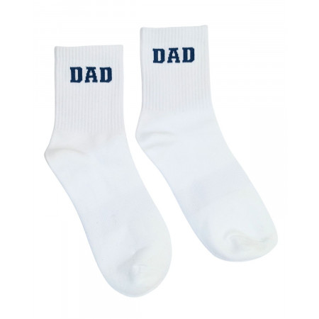 Chaussettes hommes ecru écriture DAD bleu marine