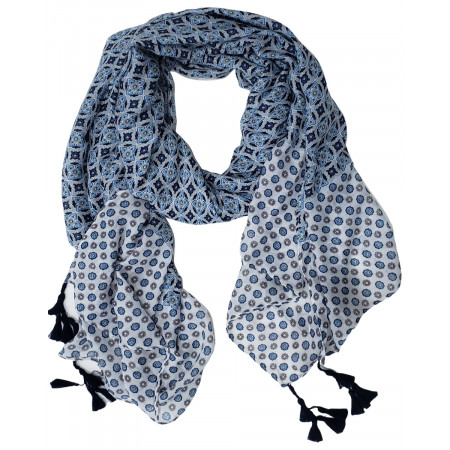 Echarpe bleue à pompons Florina
