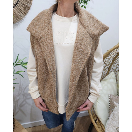 Gilet sans manches femme Renata camel