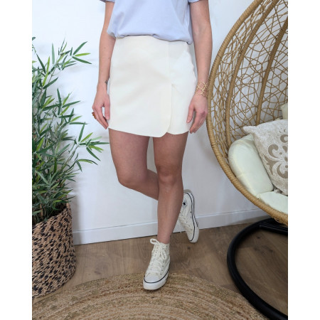 Jupe short femme écrue