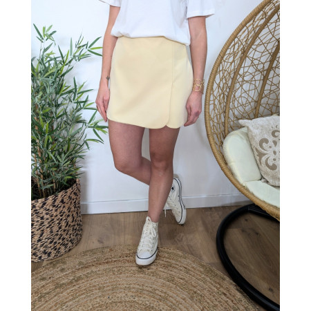 Jupe short femme jaune
