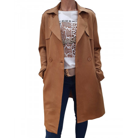 Manteau trench camel