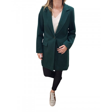 Manteau trench long vert bouteille