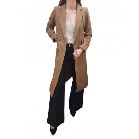 Manteau femme long camel Flora
