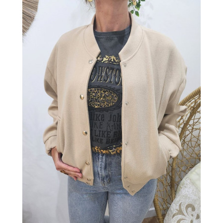 Manteau femme bombers épais beige