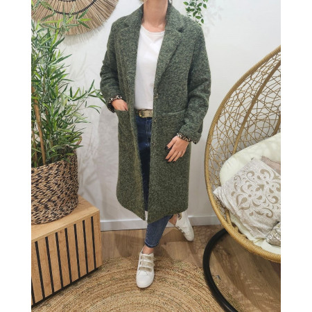 Manteau femme doublure léopard Jenny-Kaki