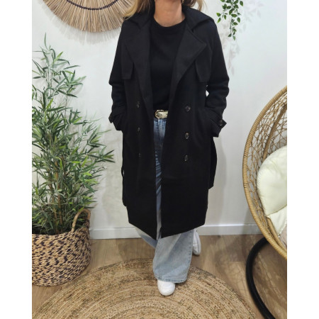 Manteau Trench femme noir Almena
