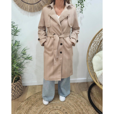 Manteau Trench femme camel clair Almena