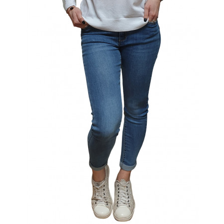 Jean slim bleu clair push up taille haute