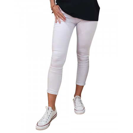 Jean femme blanc taille haute Skinny push up
