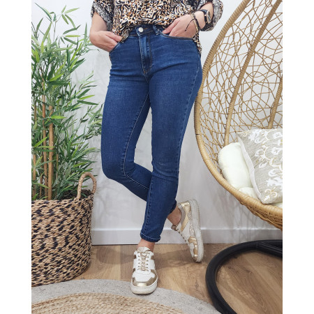 Jean femme skinny leg push up taille haute