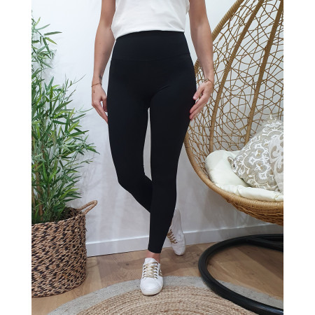 Legging femme noir slim taille haute ventre plat