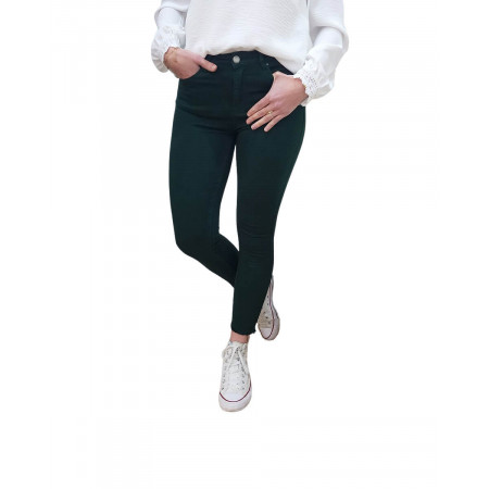 Pantalon femme vert bouteille skinny 7/8