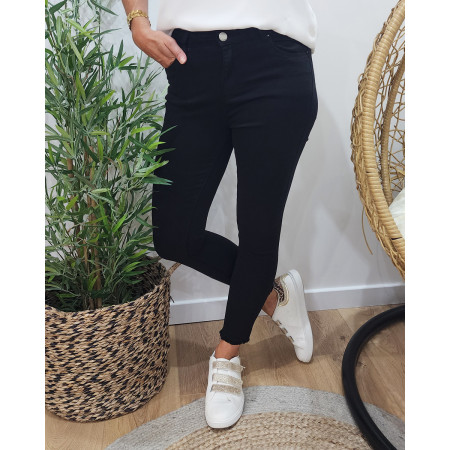 Pantalon femme noir skinny 7/8