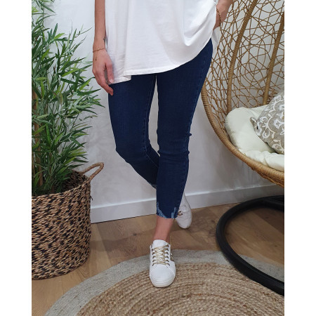 Jean femme bleu foncé coupe confort 7/8