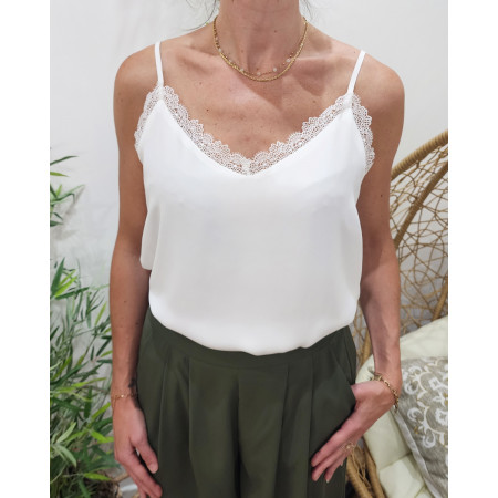 Top à bretelles femme blanc Rosaria
