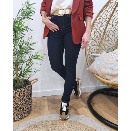 Jean femme brut foncé slim coupe confort