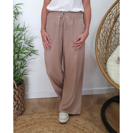 Pantalon fluide femme fin taupe Eméria