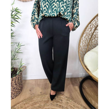 Pantalon femme vert bouteille fluide Zéa