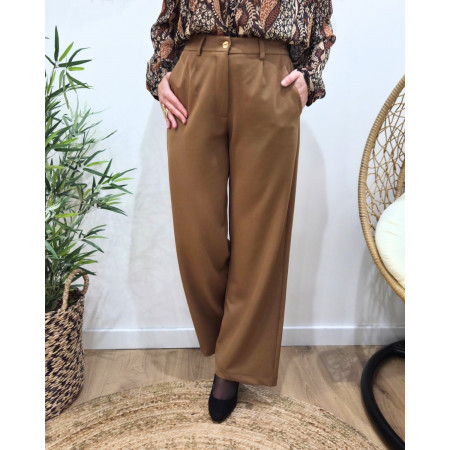 Pantalon femme camel fluide Zéa