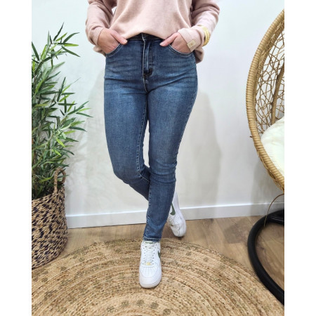 Jean femme slim power stretch bleu moyen coupe confort