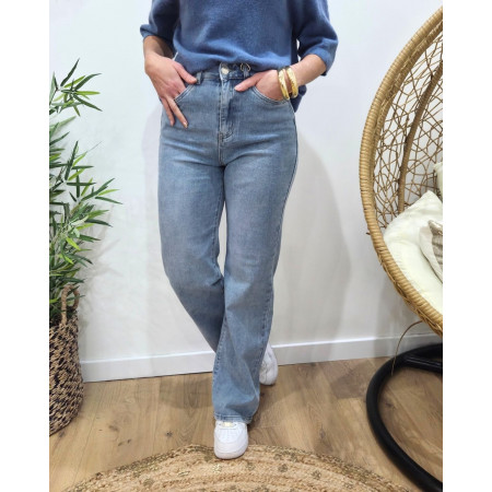 Jean femme Wide leg bleu clair coupe confort