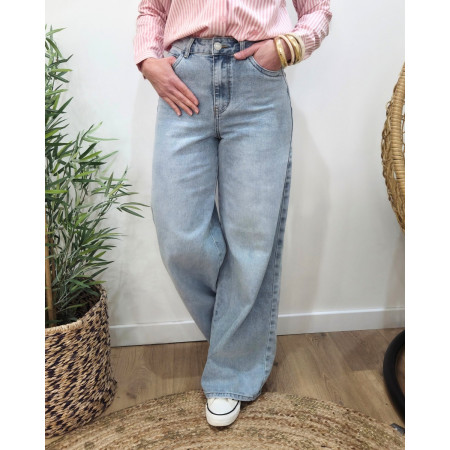 Jean femme Palazzo large bleu clair
