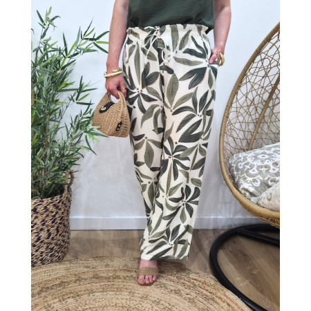 Pantalon femme fluide vert Ottavia