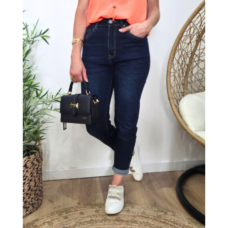 Jean femme mom bleu foncé Antonia