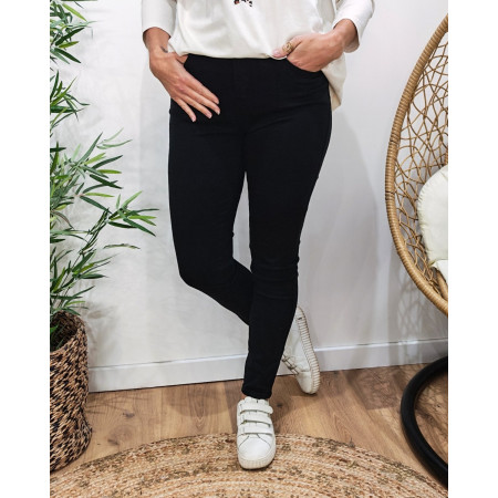 Pantalon femme noir slim coupe confort