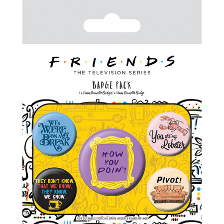 Pack de 5 badges Friends How You Doin'